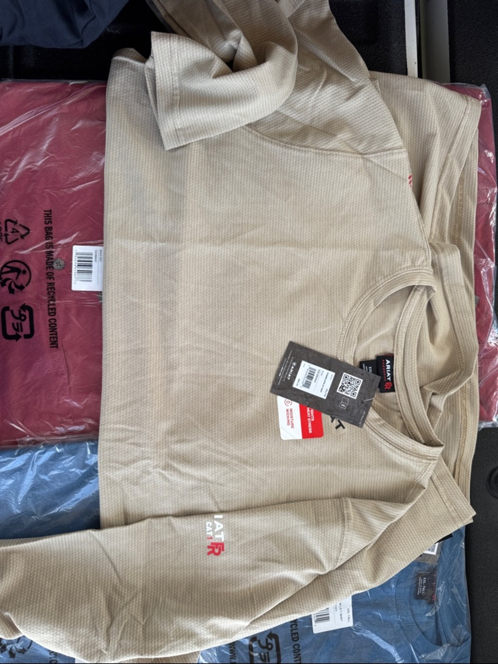 Ariat Men's Long-Sleeve Waffle Thermal Shirt in Beige